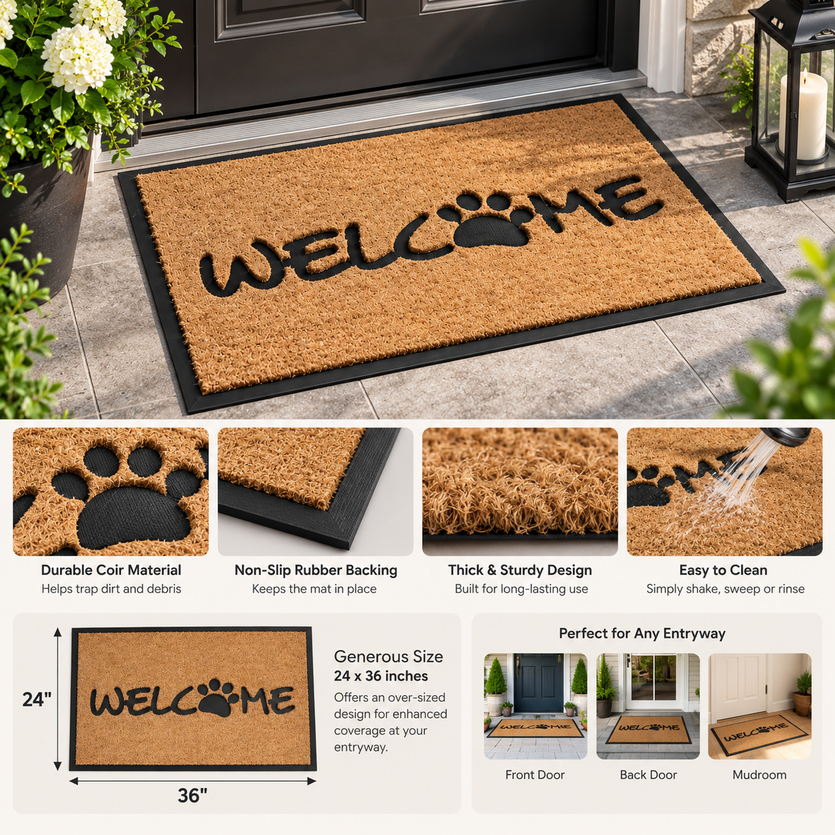 Welcome Paw Pet Doormat