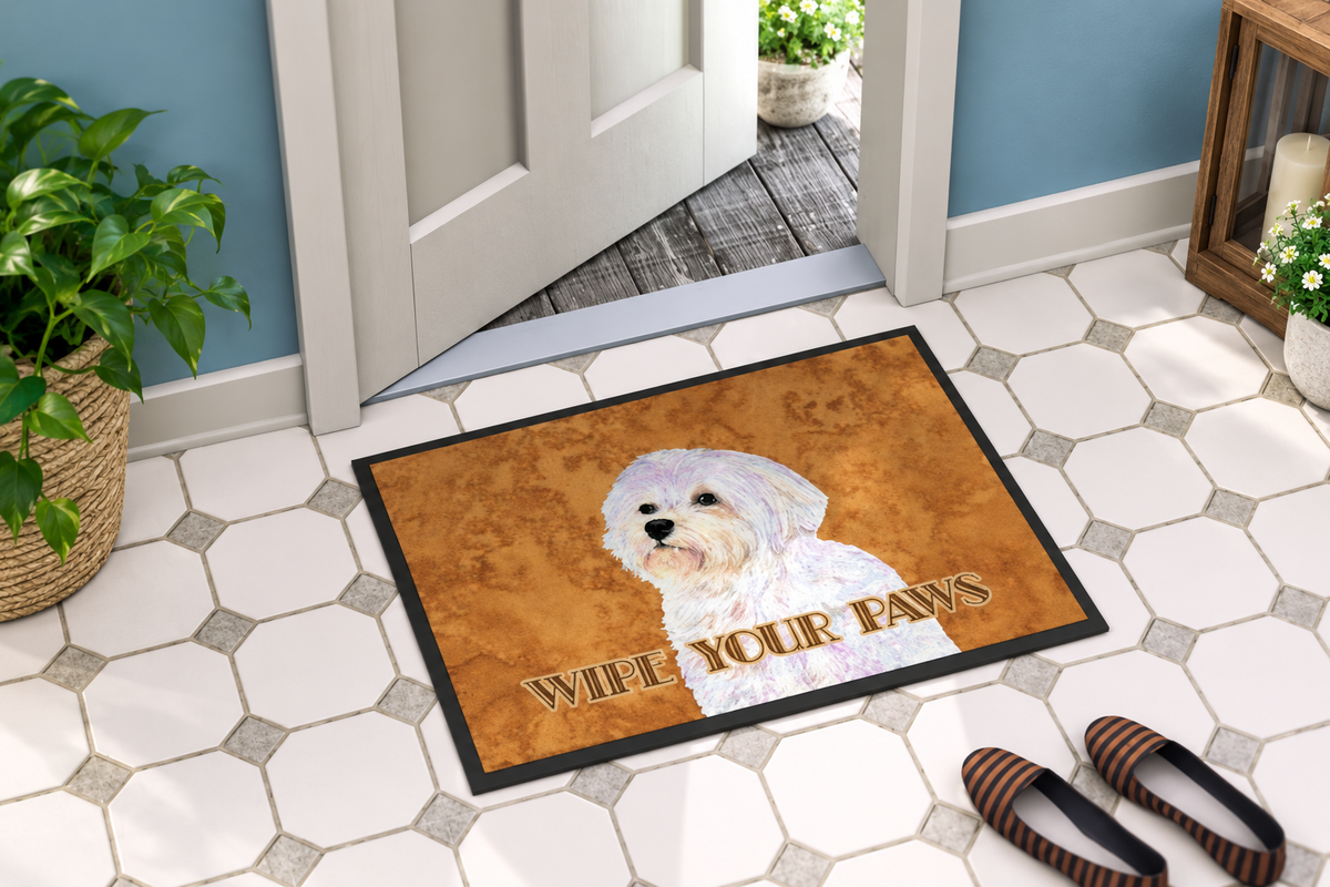 Maltese Wipe Your Paws Doormat
