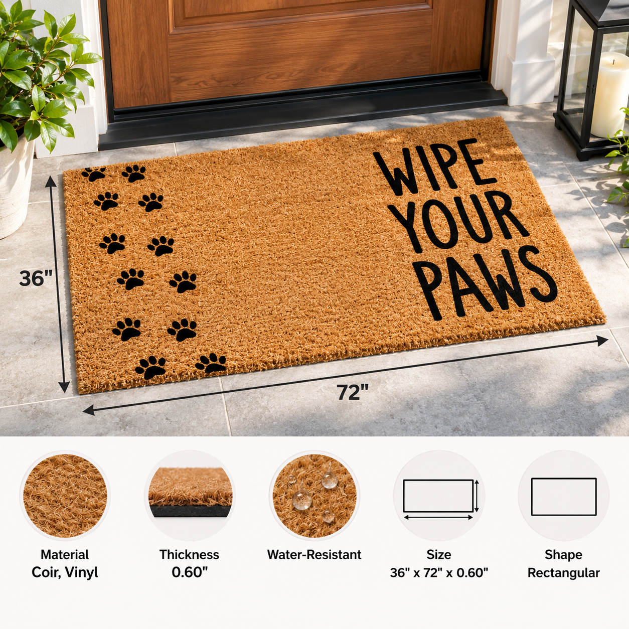 Wipe Your Paws Pet Doormat