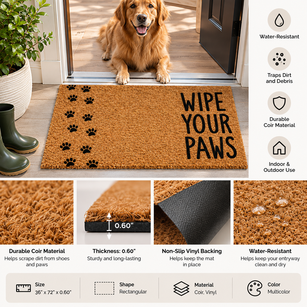 Wipe Your Paws Pet Doormat
